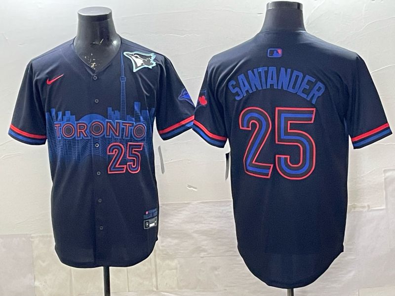 Men 2025 Nike Toronto Blue Jays #25 Santander Blue Game MLB Jersey 01